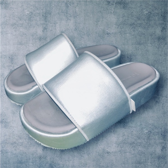 adidas Y-3 Yohji Yamamoto Platform Slides/Silver Metallic/Unisex/Men’s Sz 6 US - Picture 2 of 12